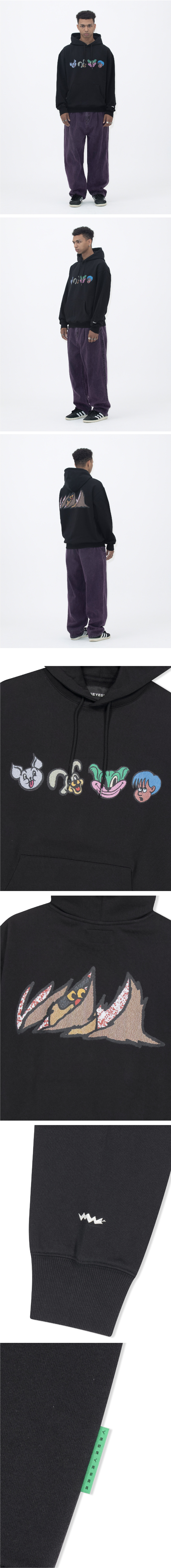 ◆YESEYESEE◆ PJW Friends Hoodie Black YS243TSWHO04BLK MUSINSA | YESEYESEE PJW Friends Hoodie Black