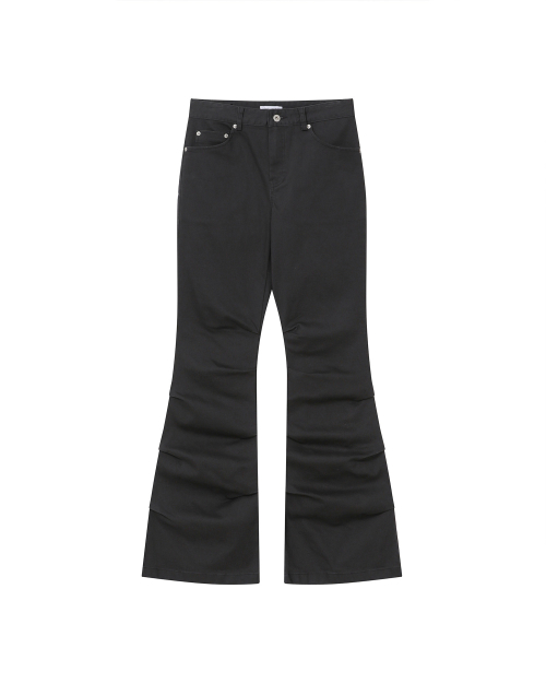 Shirring bootscut pants угольный
