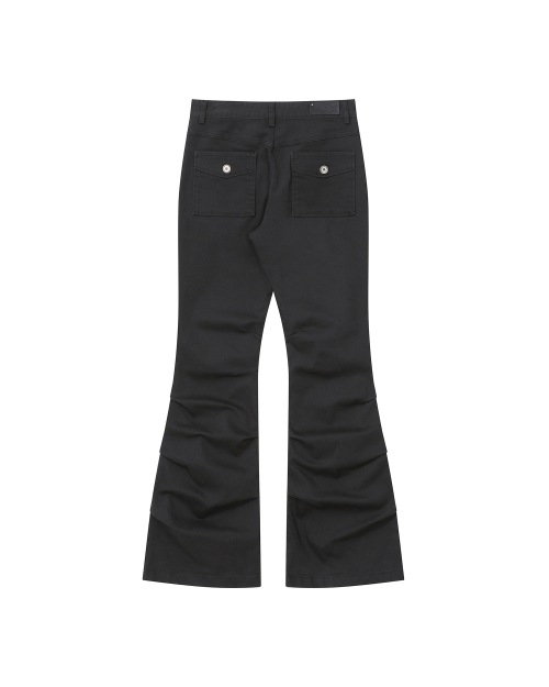 Shirring bootscut pants угольный