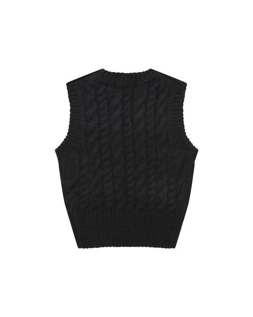 Cable knit vest чёрный