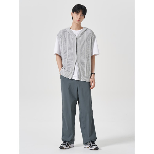 Жилет на молнии в рубчик Light Gray (21485AAY22)