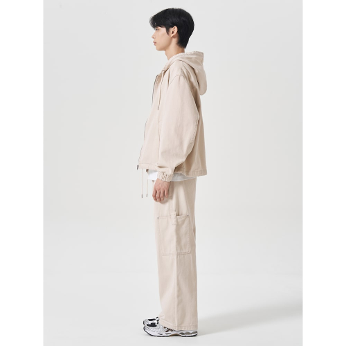 Хлопковый худи-жакет Oxford Ivory