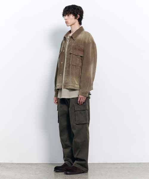 Куртка из фактурного вельвета FADED BROWN