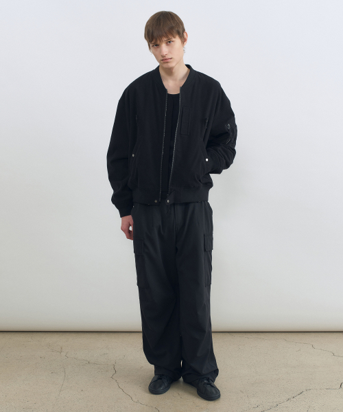Куртка MA-1 из вареного молескина WASHED BLACK