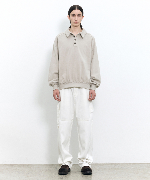 Рваное поло оверсайз BEIGE