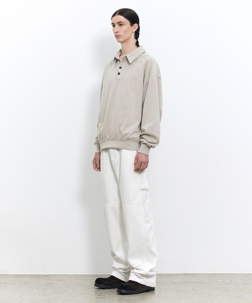 Рваное поло оверсайз BEIGE
