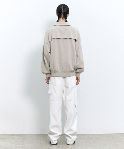 Рваное поло оверсайз BEIGE