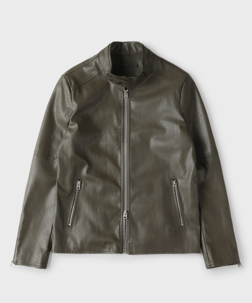 Куртка из экокожи с воротником-стойкой Khaki