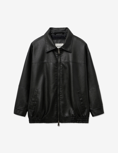 9169 NATURAL WASHED OVER-FIT LEATHER JACKET_BLACK