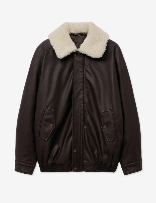 SHEARING SIGNATURE VINTAGE COATING LEATHER PADDING_BROWN