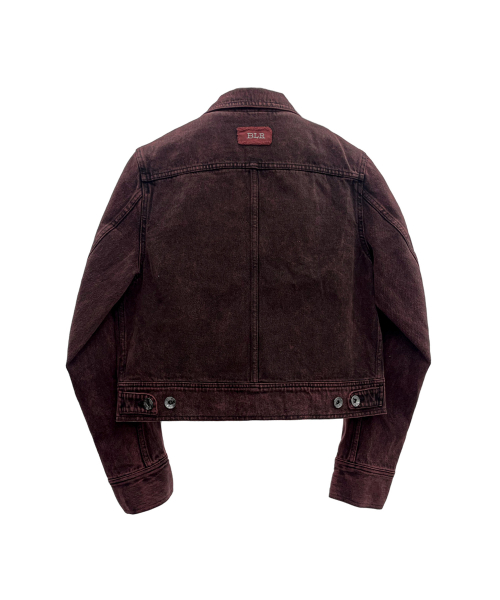 Hidden Pocket Denim Trucker Jacket красный
