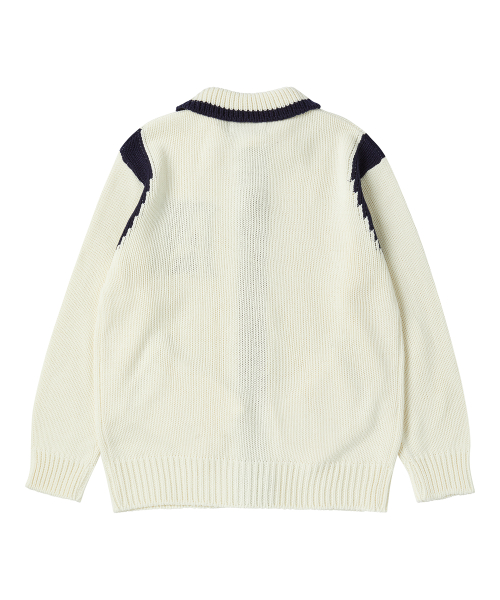Вязаный бомбер 90S Homage New Baseball Ivory