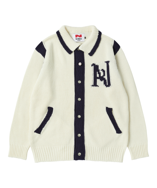 Вязаный бомбер 90S Homage New Baseball Ivory