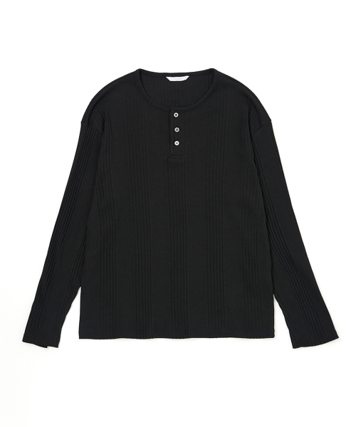 Лонгслив с вырезом хенли (Black)