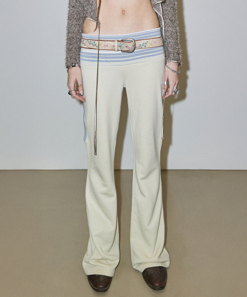 Cut Out Stripe Sweatpants Raw