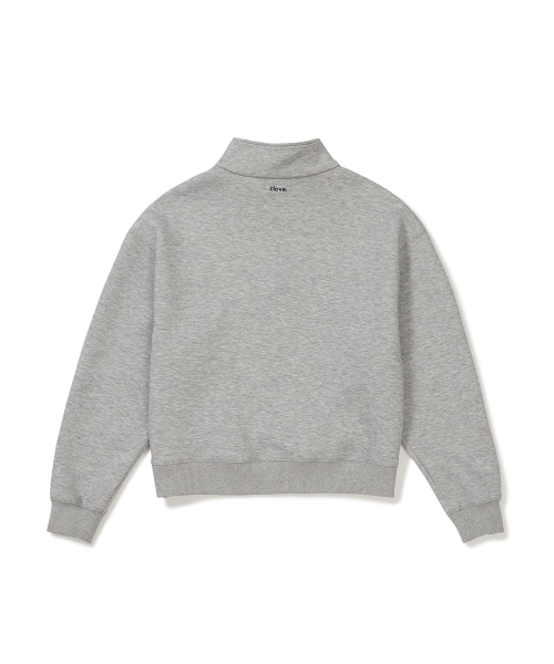 [24FW clove] Basic Half-Zip Sweatshirt (Melange серый)