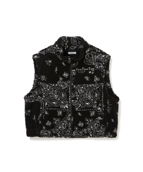 [24FW clove] Bandana Fleece Vest (чёрный)