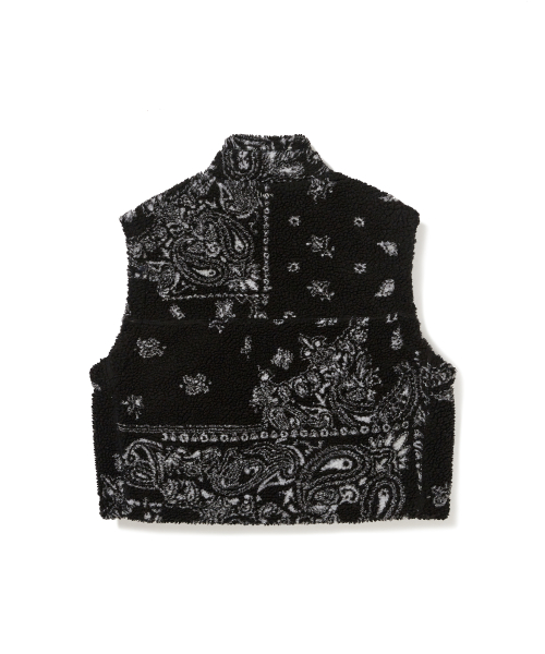 [24FW clove] Bandana Fleece Vest (чёрный)