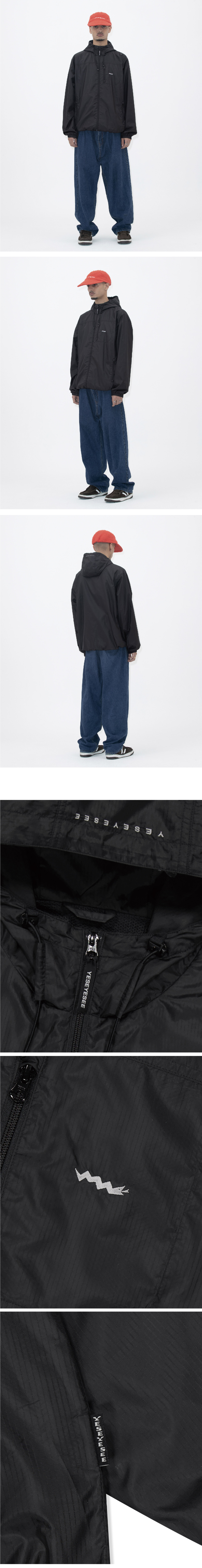 Y.E.S Windbreaker Black 상세 이미지 2