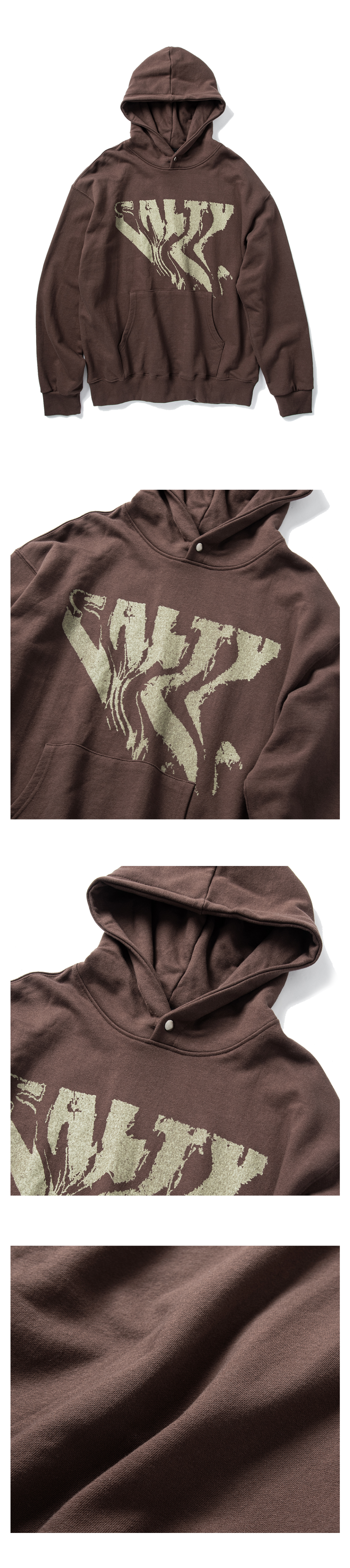★SUPERSUB★ Salty Snap Button Hoodie Brown ERR MUSINSA | SUPERSUB Salty Snap Button Hoodie - Brown