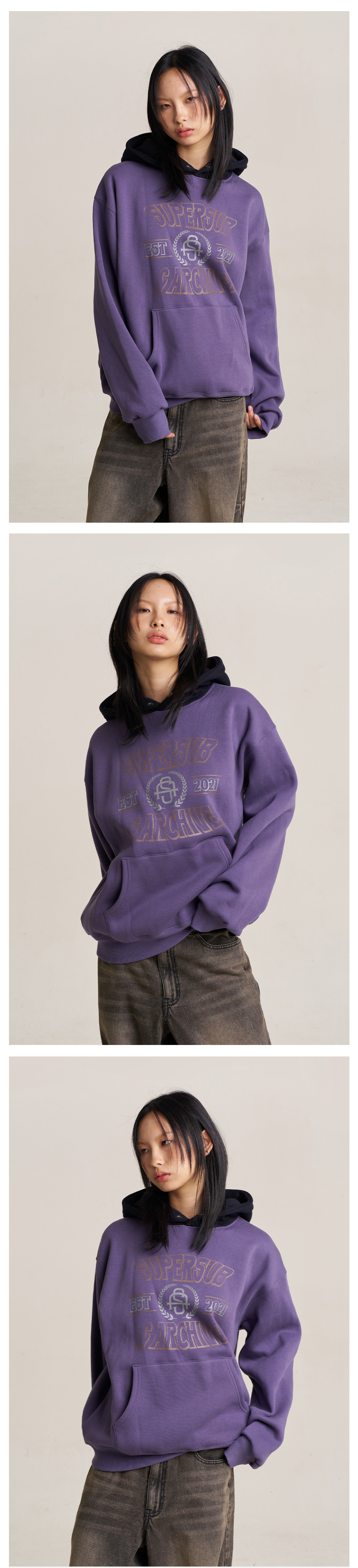 ★SUPERSUB★ Archive Snap Button Hoodie Purple RHAE MUSINSA | SUPERSUB Archive Snap Button Hoodie - Purple