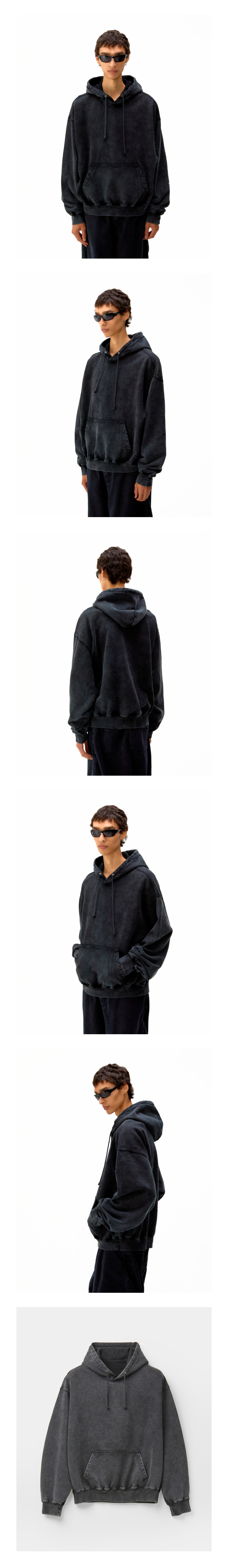 【COOR】Garment Dying Essentialスウェットシャツ ★ MUSINSA | COOR Garment Dying Essential Hood Zip-Up (Washed