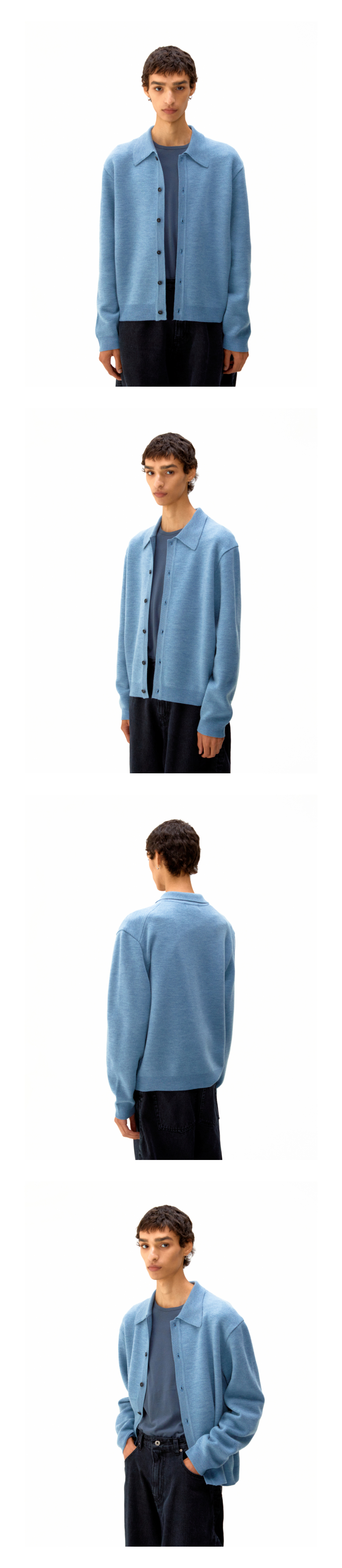 Z*様 【COOR】Topfill Wool Collar Cardigan MUSINSA公式 | COOR Topfill Wool Collar Cardigan (Gray Blue)
