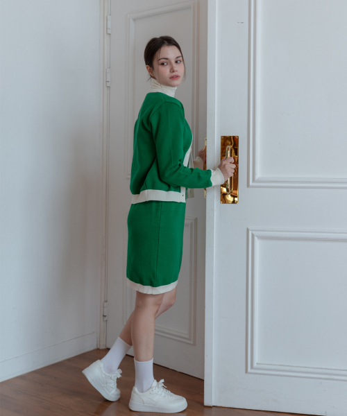 Мягкий трикотажный костюм с полосками Green