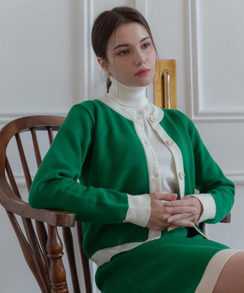 Мягкий трикотажный костюм с полосками Green