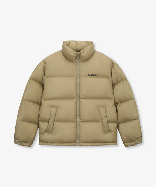 Короткий пуховик с графикой на спине (BEIGE)