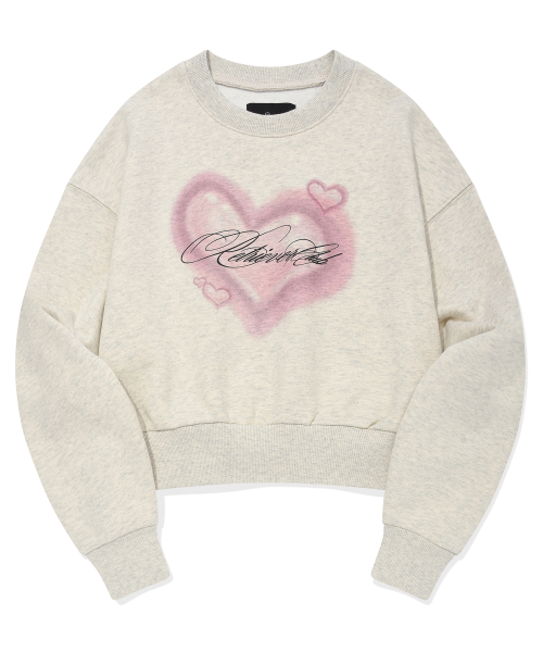 HEART CROP CREWNECK [OATMEAL]