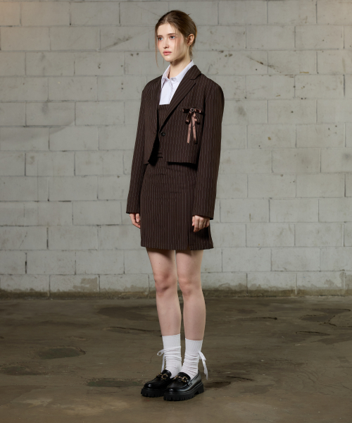 MEOW CROP BLAZER / коричневый