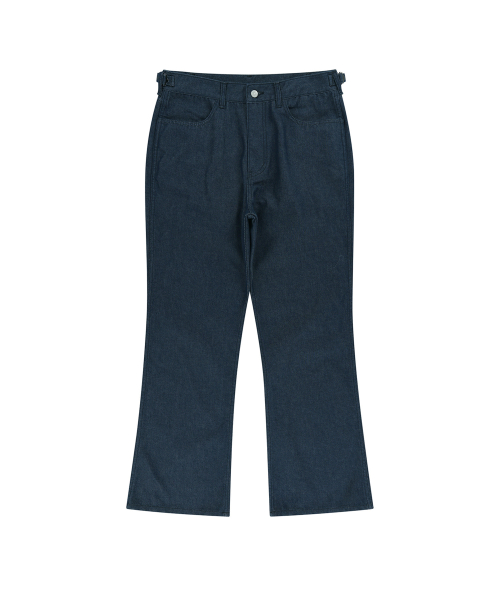 flare washed denim pants (indigo синий)