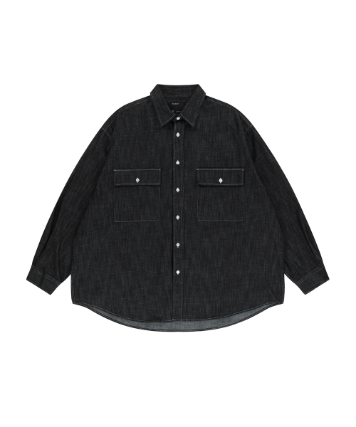 Washed over denim shirt (чёрный)