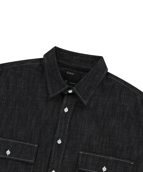 Washed over denim shirt (чёрный)