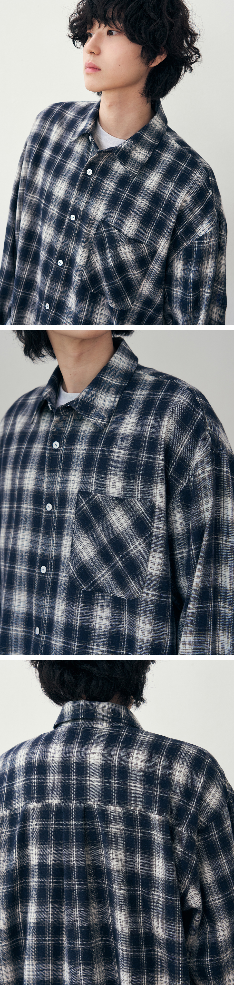 MUSINSA | OURDAYZ Glen plaid check shirt [NAVY]