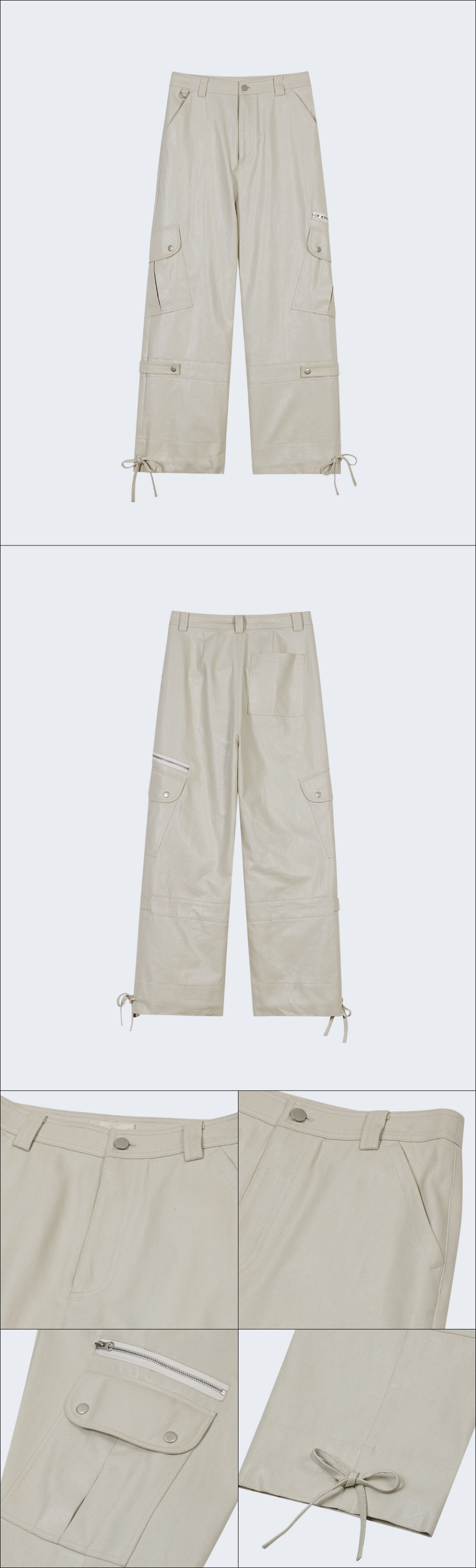 ◆typeservice◆ Coated Snap Pants Ivory NATB04IVF MUSINSA | TYPESERVICE Coated Snap Pants [Ivory]