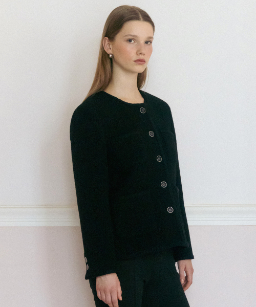 [2COLORS] BOUCLE TWEED JACKET