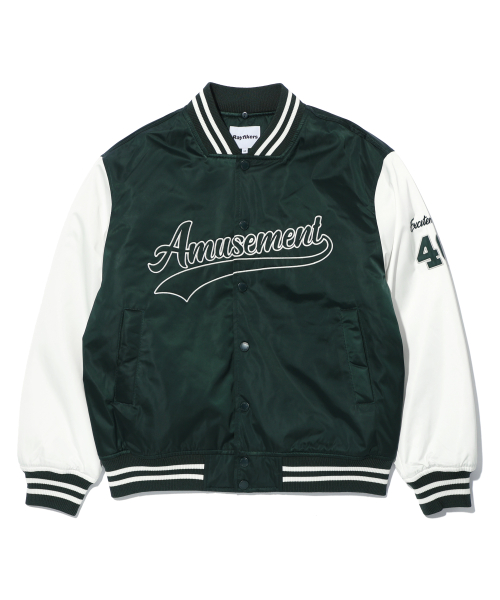 Утепленный бомбер варсити Amusement DARK GREEN (MP1JU017-046)