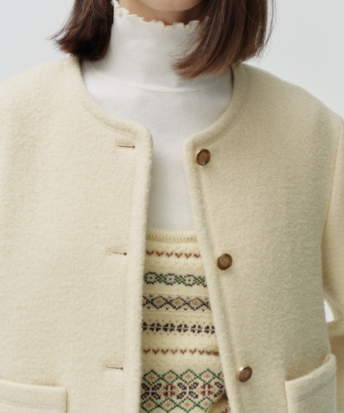 wool boucle crop жакет[cream]