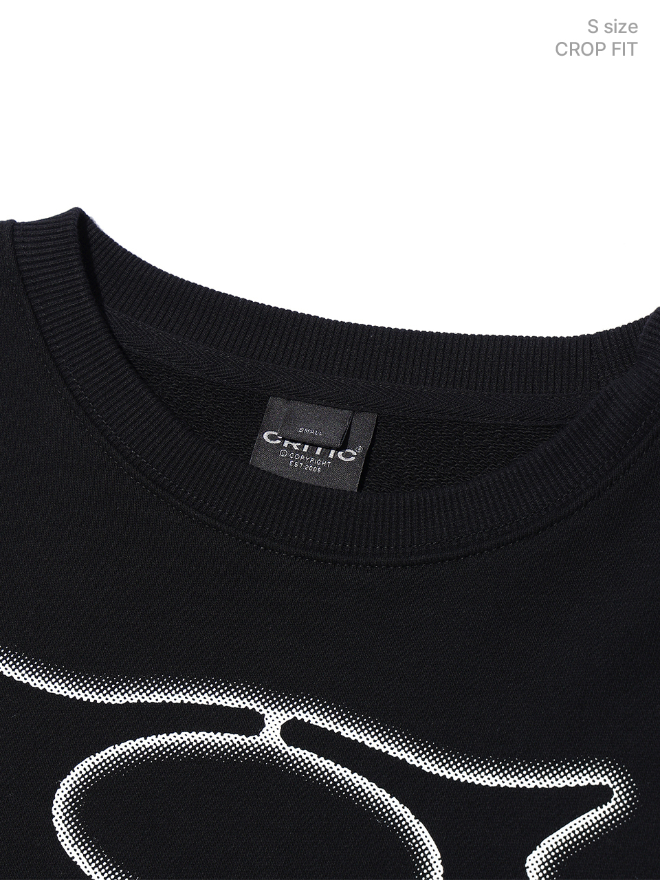 MUSINSA | CRITIC BASIC WORMHOLE SWEATSHIRT BLACK