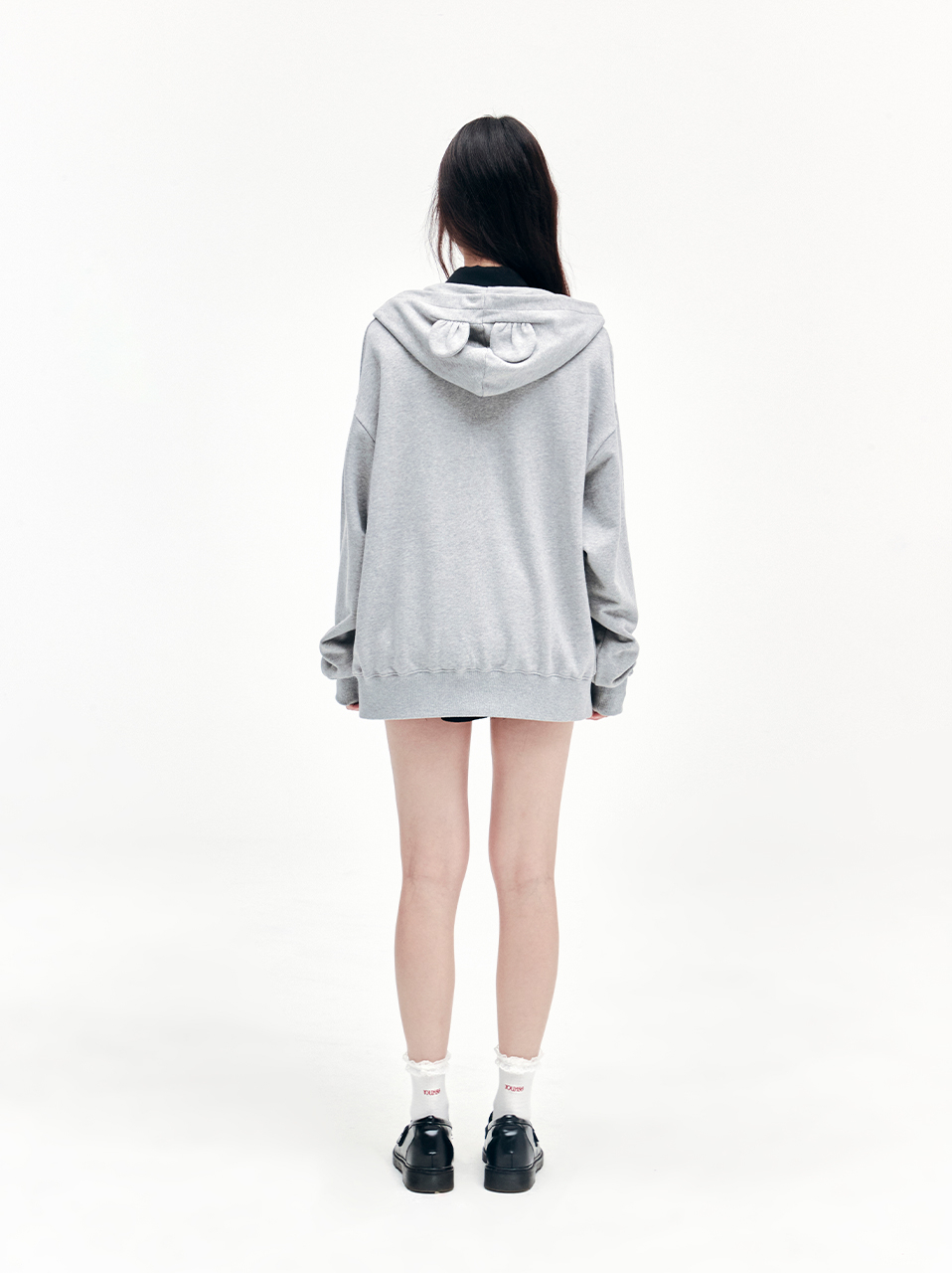 ★YOUHEE★ YOUHEE EAR DETAILED HOODIE ZIPUP MELANGE GREY YHH MUSINSA公式 | YOUHEE YOUHEE EAR DETAILED HOODIE ZIP-UP