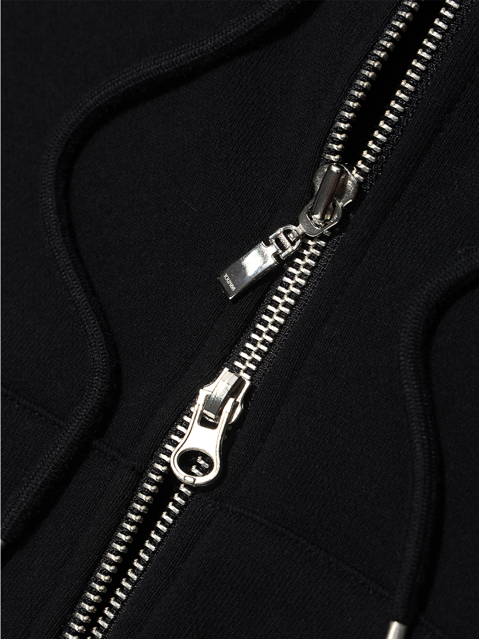 MUSINSA | YOUHEE FLOWER CORSAGE HOODIE ZIP-UP BLACK
