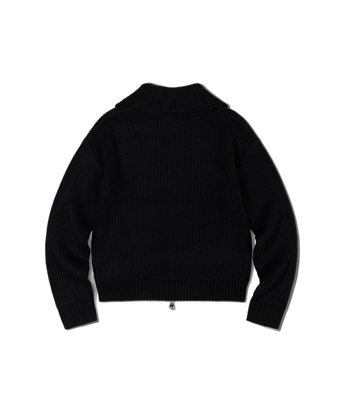 Двухсторонний вязаный кардиган на молнии — Black
