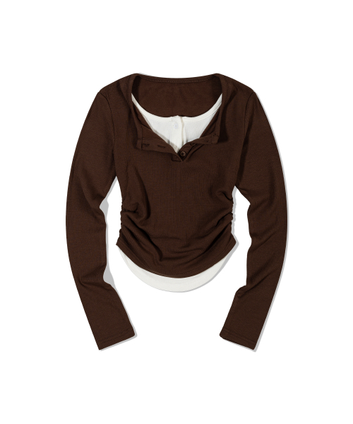 Dual Henley Sleeve флисовый (BROWN)