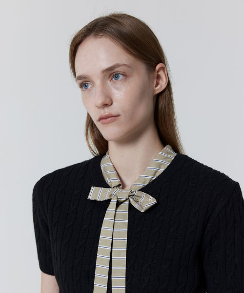Crop Cable Knitwear_Black