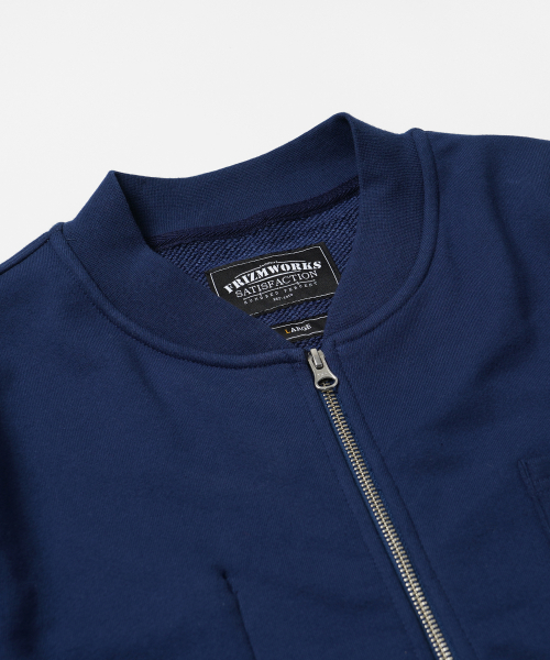 HEAVYWEIGHT SWEAT ZIP UP CARDIGAN_ BLUE