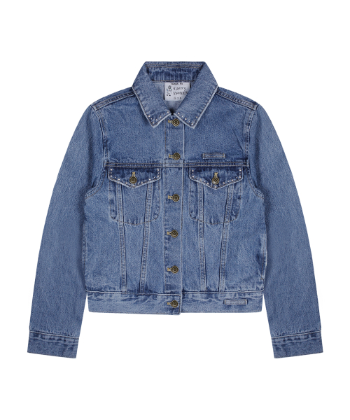 Джинсовка со стразами и винтажной варкой WXJ002 (BLUE)