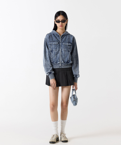Кроп-зипка Odd Signature Denim Sweat - LIGHT BLUE
