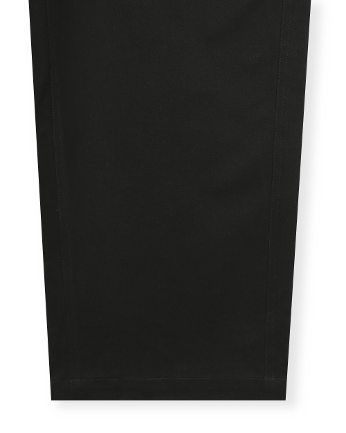 COTTON TWILL LOOSE FIT PANTS BLACK